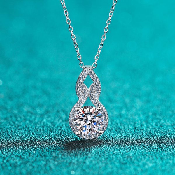 AZ186-X Platinum PT950 18K White Gold 1ct Moissanite Necklaces Pendant for Women Luxury Gift Packaging Jewelry - Image 5