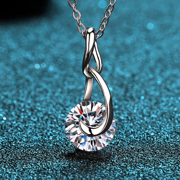 AZ038-X 2KL Fashion Luxury Trendy Classic 2ct Moissanite Waterdrop Necklace For Women s925 Silver Party Charms Jewelry Gift - Image 5