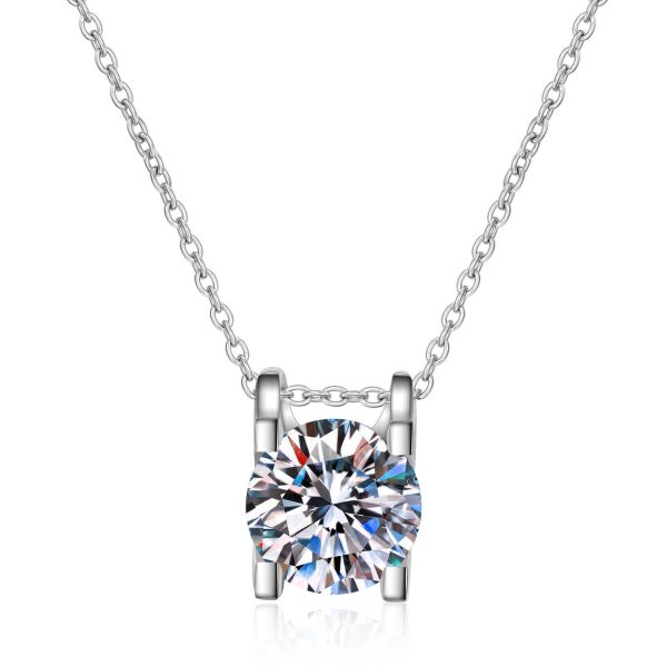 AZ040-X Luxury 0.8CT D Color Shiny Moissanite Diamond Pendant Chain for Women Party PT950 Platinum Necklace Engagement girl Fine Jewelry