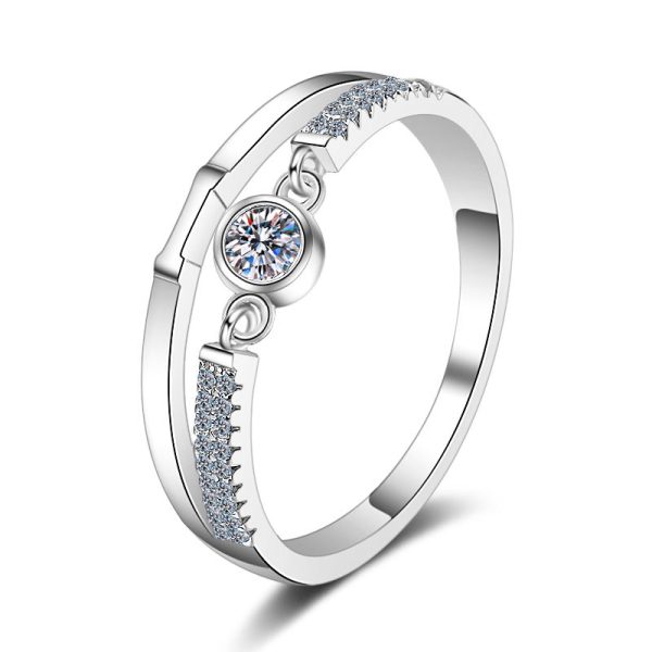 AZ133-J 0.1CT Moissanite Ring Moissanite Diamond Halo Engagement Ring 925 Sterling Silver Promise Wedding Band For Women
