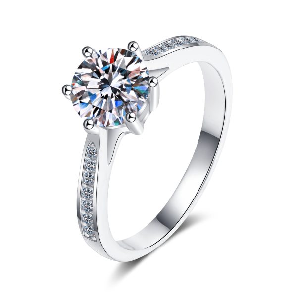 AZ150-J 2024 New Snake Ring Women's Zirconia Open Top Six-Pronged 1~2Carat Ring Fashionable Jewelry Accessory