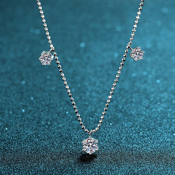 AZ054-X Fashion Trendy Luxury Fine Classic 3,2 Ct Moissanite Babysbreath Necklace For Women 925 Silver Party Charm Jewelry - Image 5
