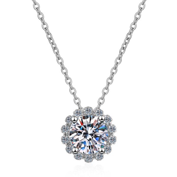 AZ058-X Fashion Trendy Luxury Classic Moissanite Diamond-set Moon Star Necklace Women 925 Silver Party Charms Jewelry Gift
