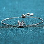 AZ049-S  Sterling Silver S925 Hypoallergenic 0.5ct Moissanite Deer Head Women's Versatile Bracelet Personalized Simple Versatile Antlers - Image 5