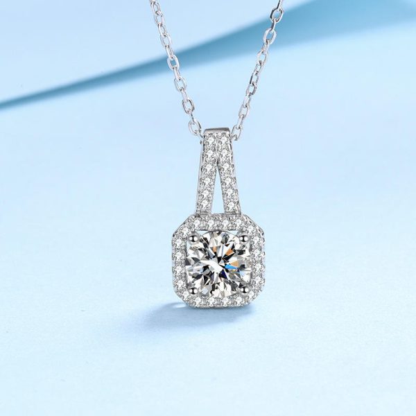AZ045-X 2 Carat D Moissanite Drop Necklaces 18k Gold Plated Diamond Pendant Original Real 925 Silver Chain Fine Jewelry for Women - Image 5