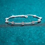 AZ430-S Moissanite Diamond Bracelet Platinum Plating Sterling Silver Ten Stars Charms Bracelet Promise Gift For Women Girls Fine Jewelry - Image 5