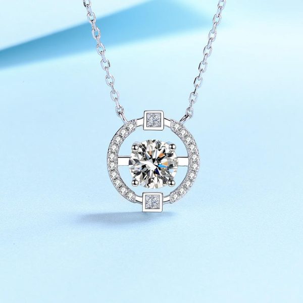 AZ443-X Designer Platinum Pt950 Necklace for Women Simple 1/2CT Moissanite Diamond Luxury Pendant Brilliant Birthday Gift Fine Jewelry - Image 5