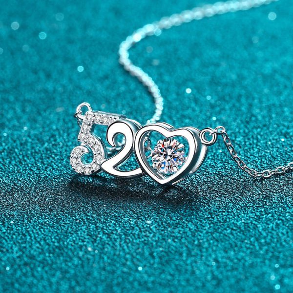 AZ445-X 18K White Gold Platinum PT950 0.5ct Moissanite Pendant Necklaces for Women Signature Twisted Chain Fine Jewelry - Image 5