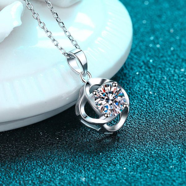AZ460-X 18K White Gold Platinum PT950 1ct Moissanite Pendants Necklace for Women Jewelry Lightweight Everyday Pendant - Image 5