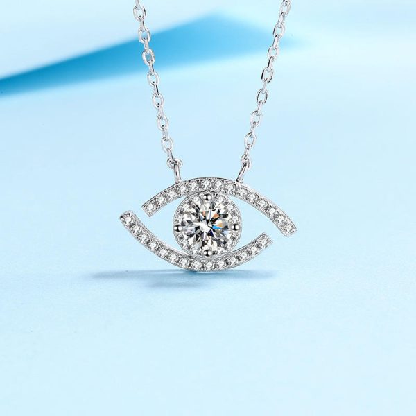 AZ469-X MoisaLuxe Official Store GRA Moissanite Sterling 925 Silver Pendant Necklace Clavicle Chain Evil's Eye Demon Jewelry Gift - Image 5