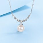 AZ519-X The same 925 sterling silver women diamond pearl necklace moissanite engagement simple necklace manufacturers customized - Image 5