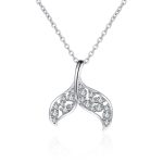 AZ551-X Nabest Elegant Women 925 Sterling Silver VVS Moissanite Necklaces Promise Bride Fish Tail Mermaid Pendant Chokers Jewelry