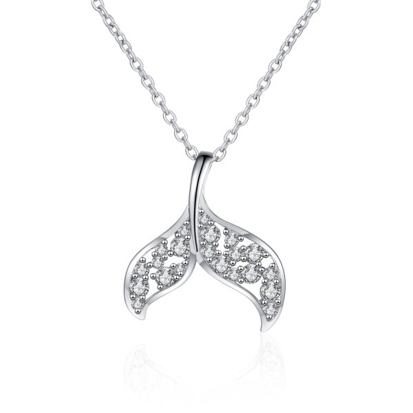AZ551-X Nabest Elegant Women 925 Sterling Silver VVS Moissanite Necklaces Promise Bride Fish Tail Mermaid Pendant Chokers Jewelry