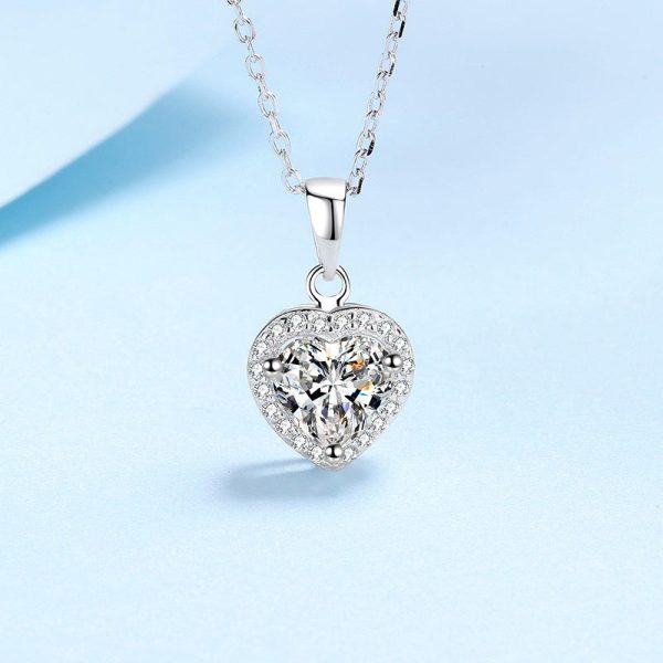 AZ652-X Lovers Heart 3ct Simulated Diamond Pendant Real 925 Sterling Silver Charm Party Wedding Pendants Necklace For Women Jewelry - Image 4