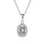 az653-x 18K White Gold Platinum PT950 1ct Moissanite Pendant for Women Fine Jewelry Art Deco Design
