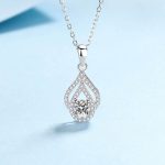 AZ716-X Fashion Trendy Luxury Classic Moissanite Hollow Waterdrop Necklaces For Women 925 Silver Party Charms Jewelry Gift - Image 5