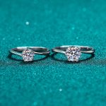 AZ148-J Never Fade Luxury Classic 18K White Gold Color Ring Solitaire 1 Carat Zirconia Diamant Wedding Band Women Jewelry Accessories - Image 4