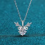 AZ071-X Fashion Luxury Simple Classic 1 CT Moissanite Diamond-set Deer Necklace For Women s925 Sterling Silver Party Jewelry - Image 5