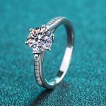 AZ150-J 2024 New Snake Ring Women's Zirconia Open Top Six-Pronged 1~2Carat Ring Fashionable Jewelry Accessory - Image 3