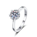 AZ207-J  2mm D Color Moissanite Ring s925 Sterling Sliver Plated 18k White Gold Eternity Band Wedding Engagement Rings For Women
