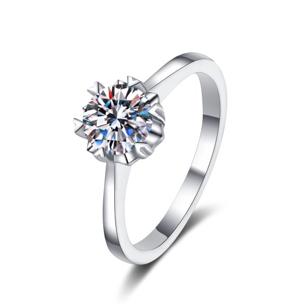 AZ207-J  2mm D Color Moissanite Ring s925 Sterling Sliver Plated 18k White Gold Eternity Band Wedding Engagement Rings For Women