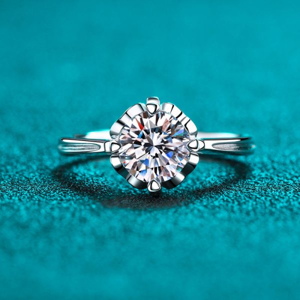 AZ215-J Moissanite  Engagement Ring Open Ring Men and Women Models Pair Ring Classic Six-claw Couple Pair Ring - Image 3