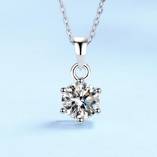 AZ078-X 0.5-5CT D Color Moissanite Pendant for Women 925 Sterling Silver Necklace with Certificate of Authenticity - Image 5