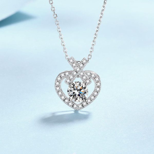AZ798-X Fashion Trend Luxury Classic Moissanite Diamond-set Lock Heart Necklace Women 925 Silver Party Charms Jewelry Gift - Image 5