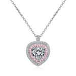 AZ808-X Fashion Trend Luxury Classic Moissanite Diamond-set Fine Heart Necklace Women 925 Silver Party Charms Jewelry Gift