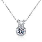 AZ847-X Fashion Trend Luxury Classic Moissanite Diamondset 1ct V Round Necklace Women 925 Silver Party Charms Jewelry Gift