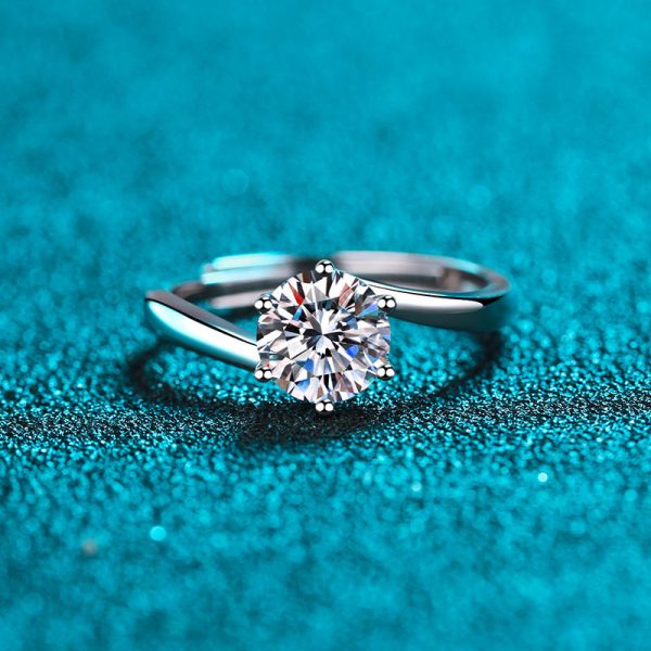 AZ231-J Designer Jewelry Have Mutual Affinity 18K White Gold VVS1 D Color 0.5/1CT Moissanite Female Rings Wedding Accessories for Women - Image 3