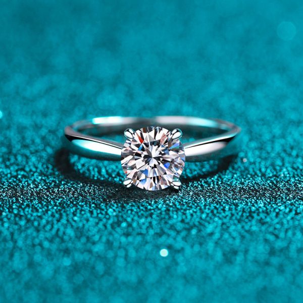 AZ240-J Moissanite Decor S925 Sterling Silver Ring for Women Fireworks Snowflake Shaped Exquisite Ring Jewelry for Women - Image 3
