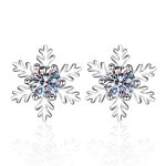 AZ108-E Test Passed Moissanite Stud Earrings Women Snowflake Earring 925 Sterling Silver Plated Rhodium Sparkly Fine Jewelry Gift