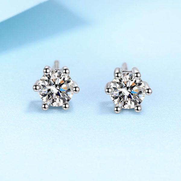 AZ177-E 1CT 100% Real Moissanite Studs Earrings Pass Diamond tester 925 Silver Platinum Plated Zircon Bride Wedding Gemstone Earrings - Image 5