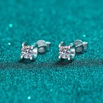 AZ204-E GRA Certified Classic Earrings Manufacturer Customized S925 Sterling Silver Round Cut Moissanite Women Earrings - Image 5
