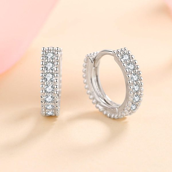 AZ309-E S925 silver earrings for women D color moissanite earrings simulated diamond ear hooks small fresh ear jewelry - Image 5