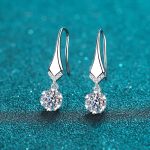 AZ428-E 925 silver moissanite earrings fashionable flower style shining gorgeous jewelry gift suitable for wedding mother's day - Image 5