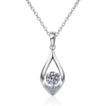 AZ041-X Designer Platinum PT950 Moissanite Necklace for Exquisite Women 0.5ct Dcolor Pendant Jewelry Wedding Sparkling Round Cut Diamond