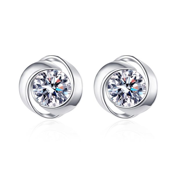 AZ446-E 18K gold women's whirlwind earrings 30 minutes and 50 minutes with moissanite earrings, high-end plated PT950 platinum