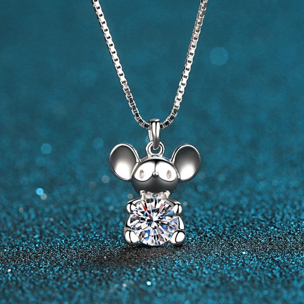 AZ105-X Platinum PT950 18K White Gold 0.5ct Moissanite Luxury Necklace Pendant for Women Jewelry Dainty Everyday Wear - Image 4