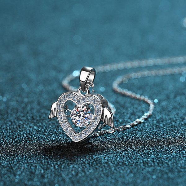 AZ107-X Fashion luxury Trend Classic 0.5ct Advertising Nimble Angle Heart Necklace For Women 925 Silver Party Charm Jewelry - Image 4