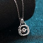 AZ123-X Fashion Trend Luxury Classic 0.5Ct Moissanite Nimble Lock Square Necklace For Women 925 Silver Party Charm Jewelry - Image 4