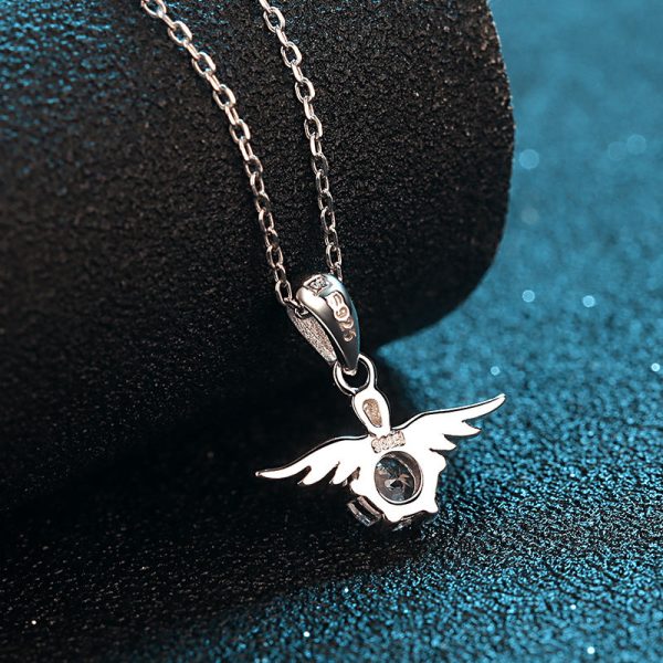 AZ125-X 18K Gold  Angel Necklace Women's pt950 Platinum Inlaid Moissanite Diamond Pendant Fashion Clavicle Chain Gift - Image 3