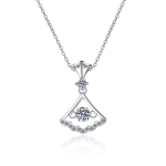 AZ094-X 0.3ct Premium Moissanite Necklace S925 Sterling Silver Petal Pendant Lock Bone Jewelry Women's Luxury Niche GBA Free Gift Box