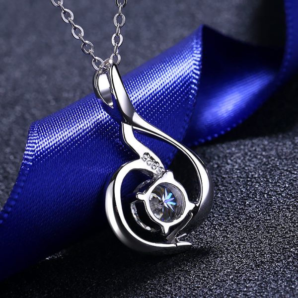 AZ025-X80F MoisaLuxe Official Store Moissanite Plata Sterling 925 Silver Swan Necklace Simulation Drill Pendant Necklace For Women Jewelry - Image 4