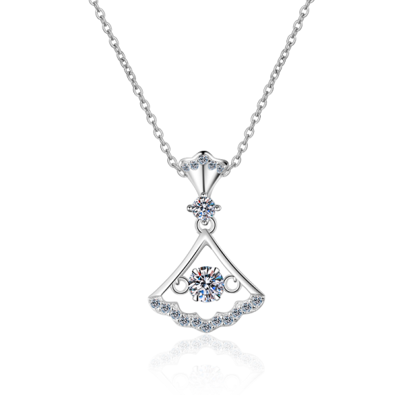 AZ094-X 0.3ct Premium Moissanite Necklace S925 Sterling Silver Petal Pendant Lock Bone Jewelry Women's Luxury Niche GBA Free Gift Box