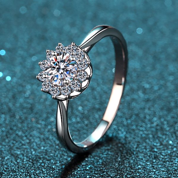 AZ010-J  1ct  Moissanite Rings For Women D Color VVS Luxury Flower Shape Bridal Female Engagement Wedding Jewerly Size5-9 - Image 4