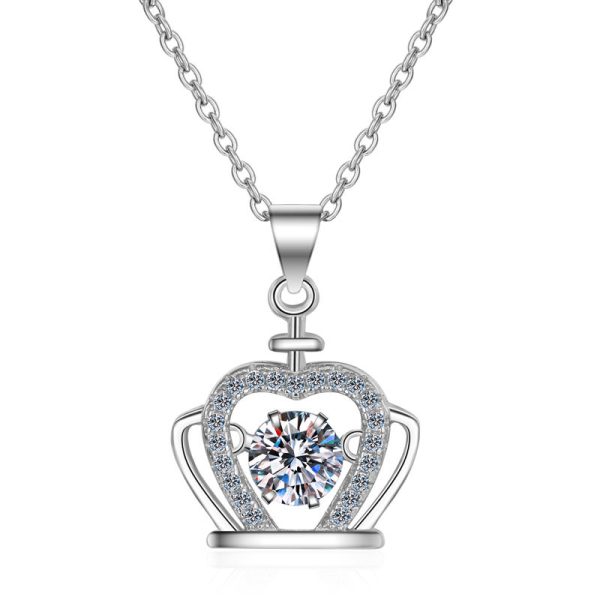 AZ027-X Luxury Platinum PT950 18K White Gold 0.5ct Moissanite Necklace for Women Pendant AAA+ Moissanite Quality Jewelry