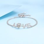AZ631-S Fashion Luxury Classic 1 Ct Moissanite Double Chain Letter Love Heart Bracelet For Women s925 Silver Party Jewelry - Image 5