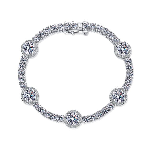 AZ664-S  Luxury Group Inlaid Moissanite 8.3/8.6/9.1Carat Buckle Bracelet, Unique Eye-catching Platinum PT950 Bracelet Female Fine Jewelry